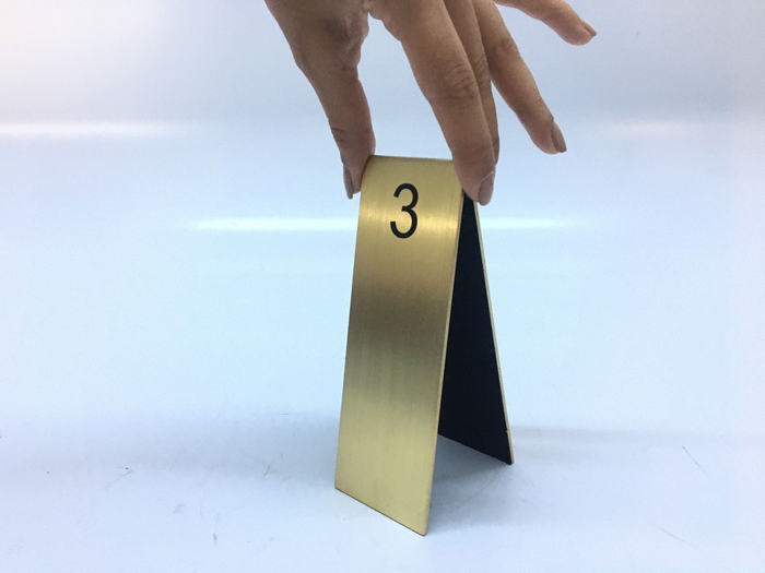 Luxury Metal Table Number Stand | Gold & Chrome Aluminum / Solid Brass Design - Otimsan Shop