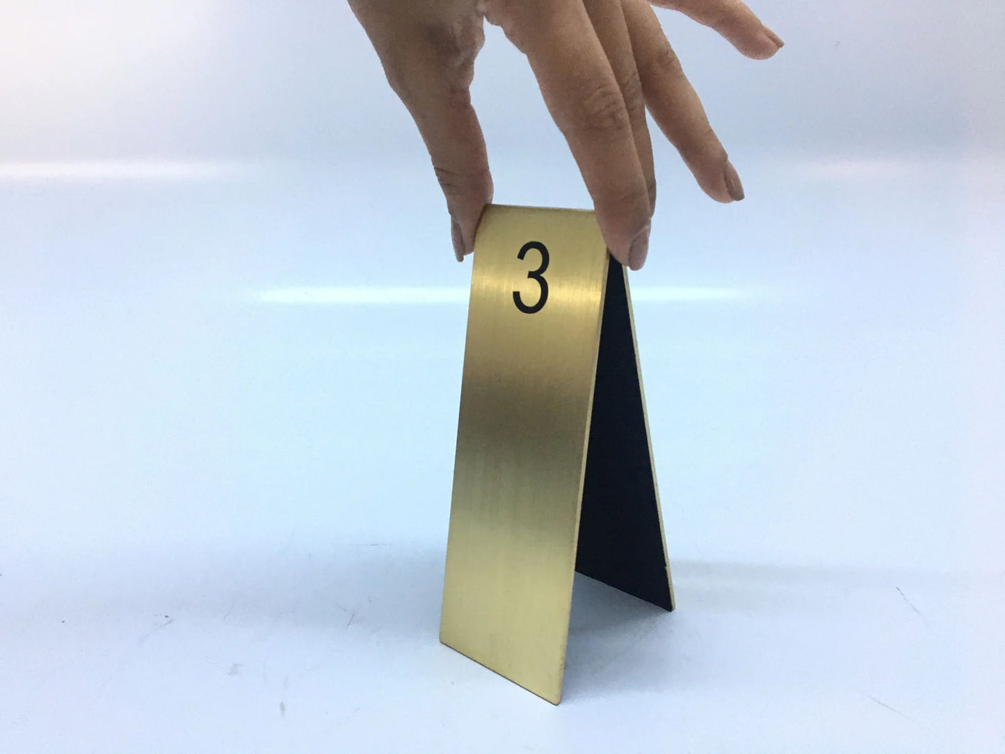 Custom Stainless Steel Table Number Sign - Double-Sided Display Signs for Restaurant, Cafe, Bar - Reserved Sign - Events Table Stand