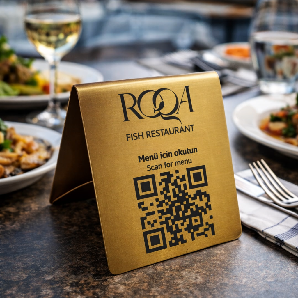 Metal Digital Menu Stand | Desktop Information Solution for Cafés and Restaurants - Otimsan Shop