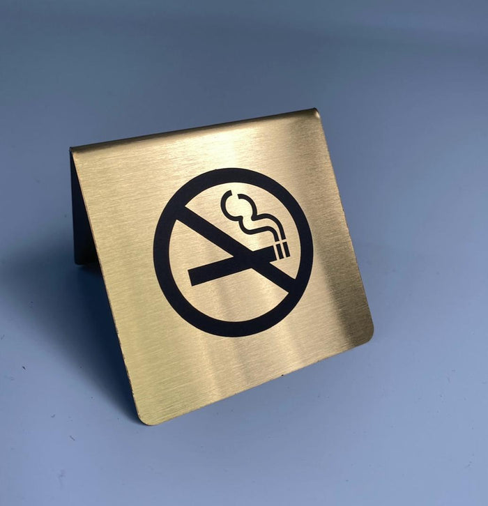 No Smoking Tabletop Metal Warning Sign | For Restaurants, Cafés, and Offices - Otimsan Shop