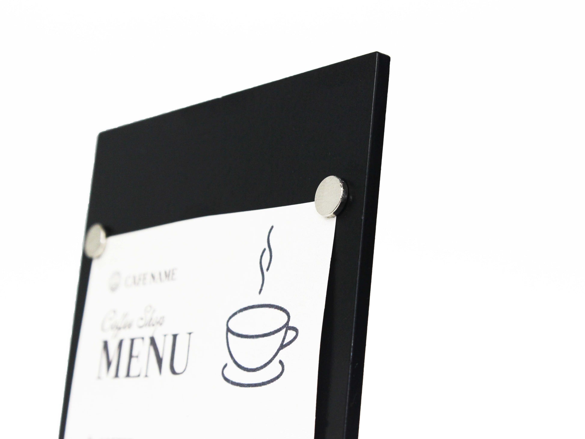 Magnetic Metal Tabletop Menu Stand 6-Piece Set – Logo Menu Holder for Cafés, Restaurants, and Businesses - Otimsan Shop