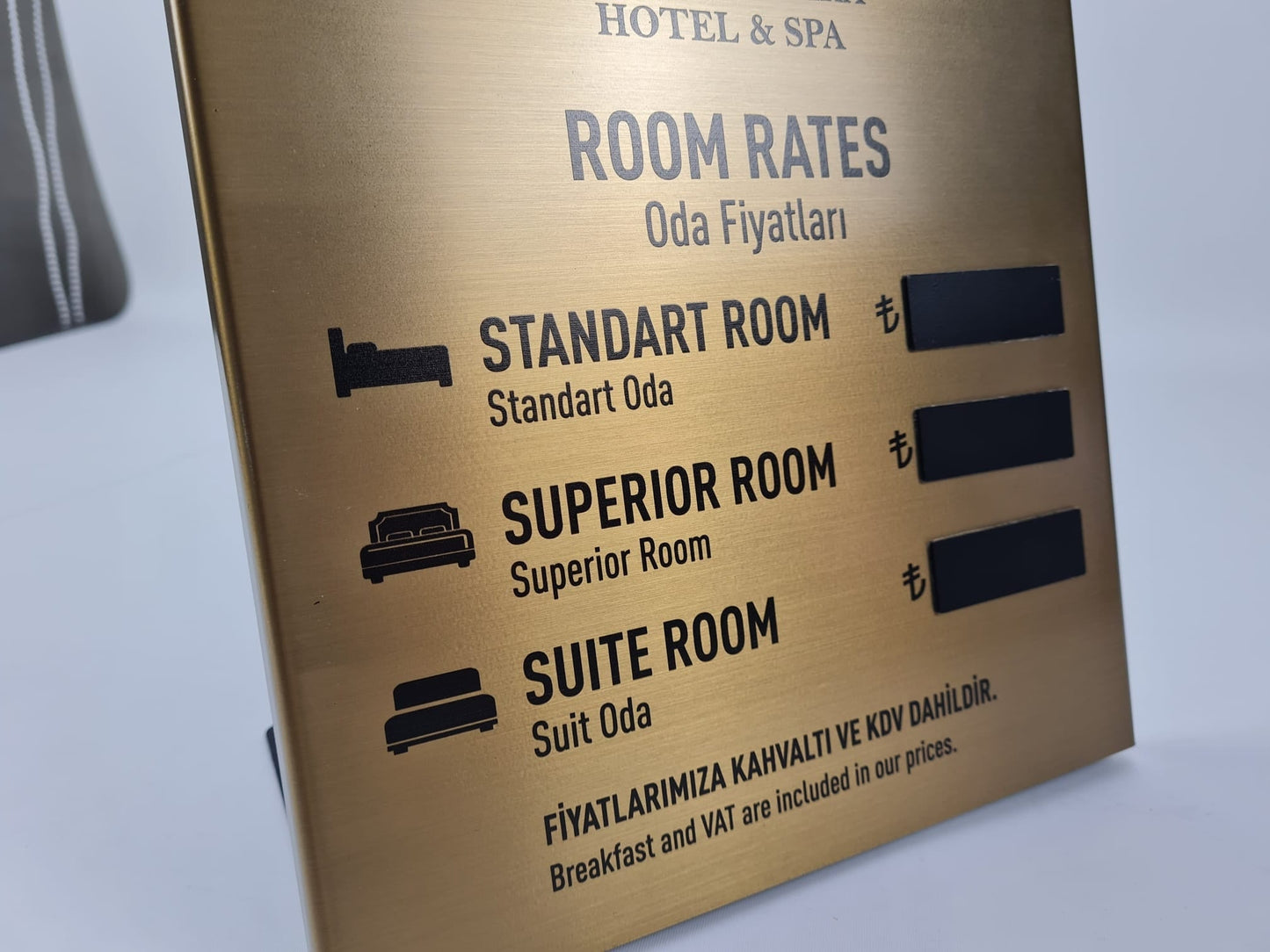 Tabletop Exchange Rate & Room Price Board - Otimsan Shop