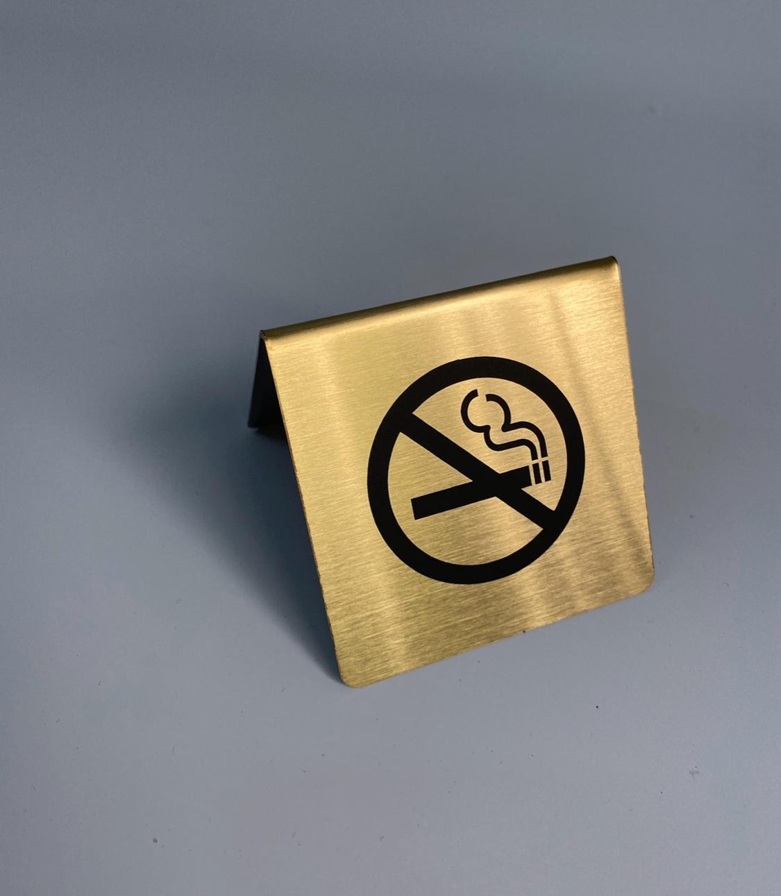 No Smoking Tabletop Metal Warning Sign | For Restaurants, Cafés, and Offices - Otimsan Shop