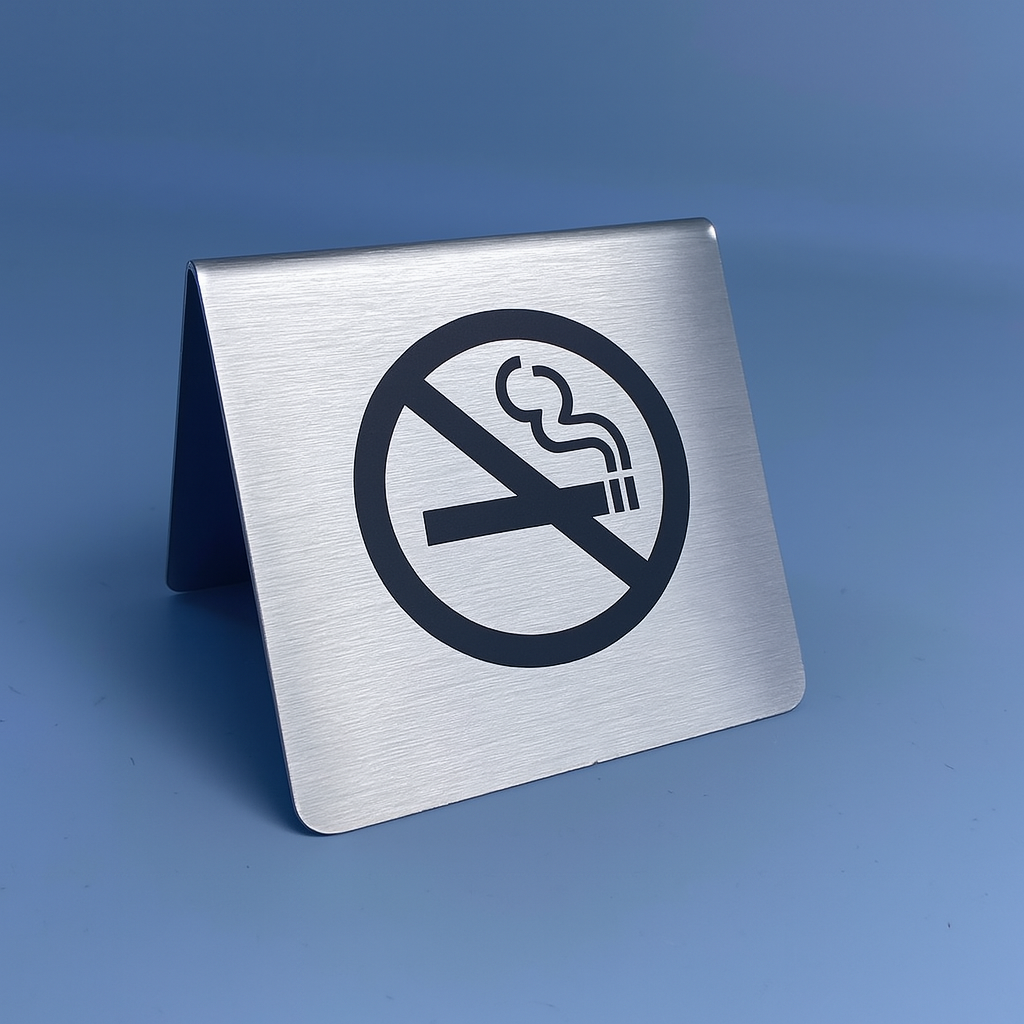 No Smoking Tabletop Metal Warning Sign | For Restaurants, Cafés, and Offices - Otimsan Shop