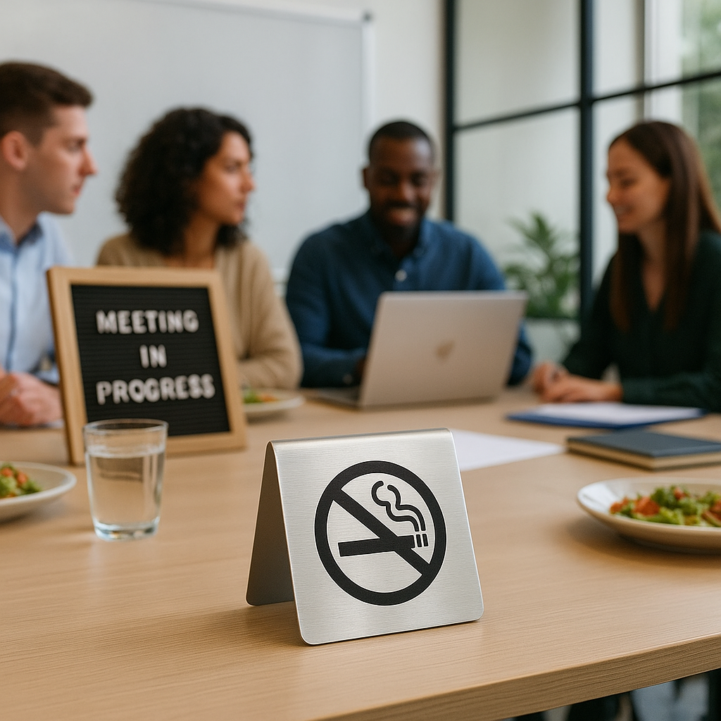 No Smoking Tabletop Metal Warning Sign | For Restaurants, Cafés, and Offices - Otimsan Shop
