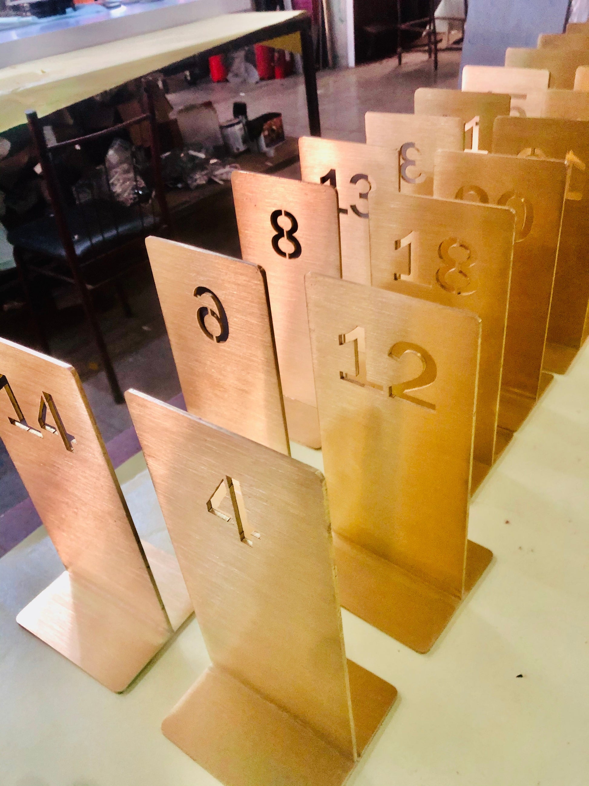 Brass Table Number - Otimsan Shop