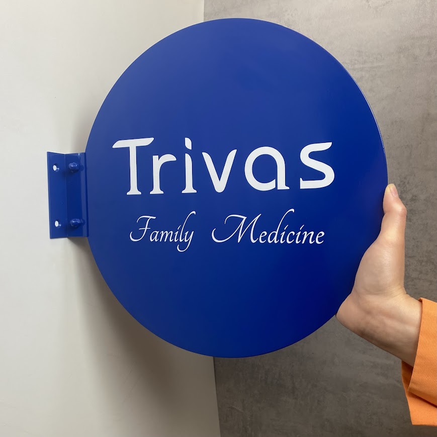 Double-Sided Budget Store Sign | Round Custom Logo Print - Otimsan Shop