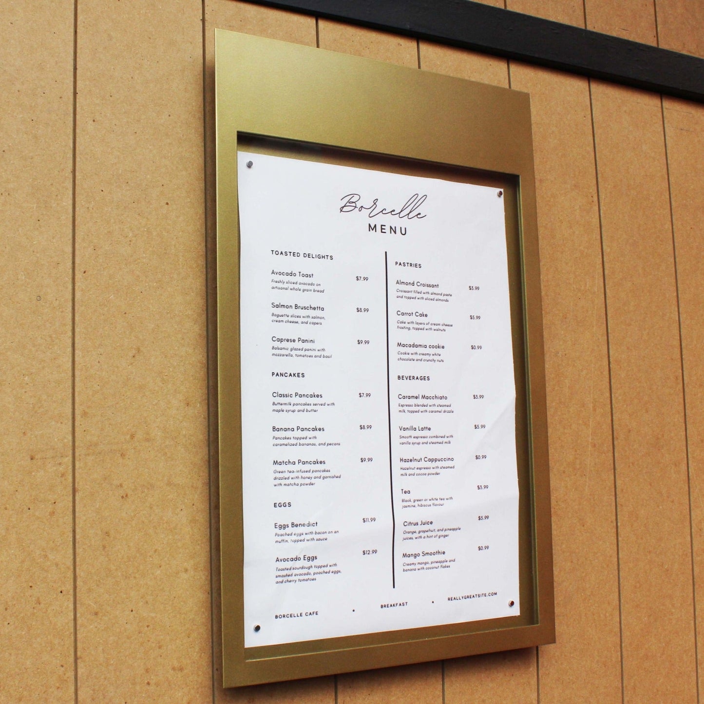 Wall-Mounted Menu Display Case – A3 Protective Front Cover Notice Board - Otimsan Shop