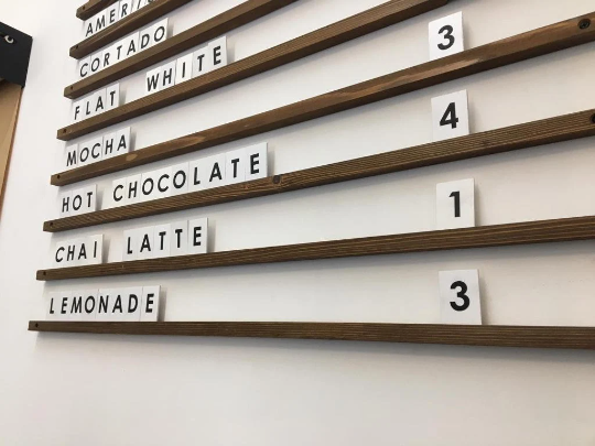Wooden Slat Changeable Menu Board - Daily Menu Solution for Cafés and Coffee Shops - Otimsan Shop