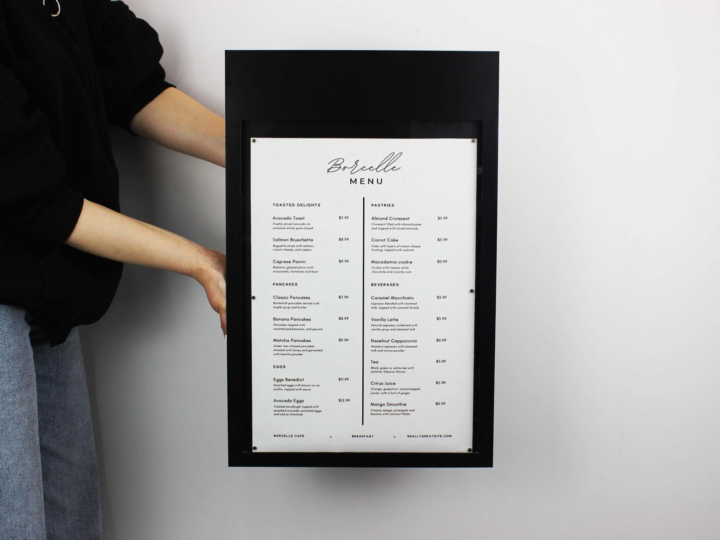 Wall-Mounted Menu Display Case – A3 Protective Front Cover Notice Board - Otimsan Shop