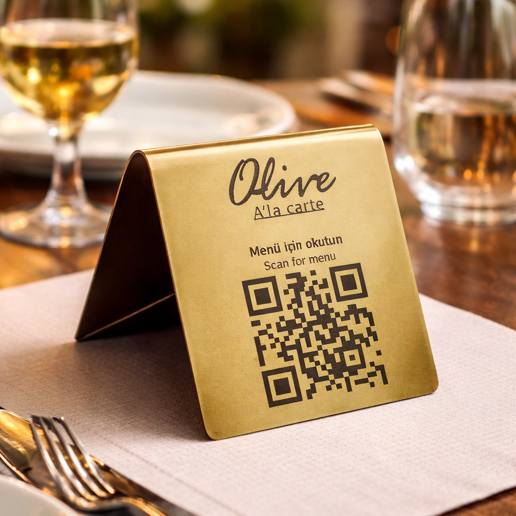 Metal Digital Menu Stand | Desktop Information Solution for Cafés and Restaurants - Otimsan Shop