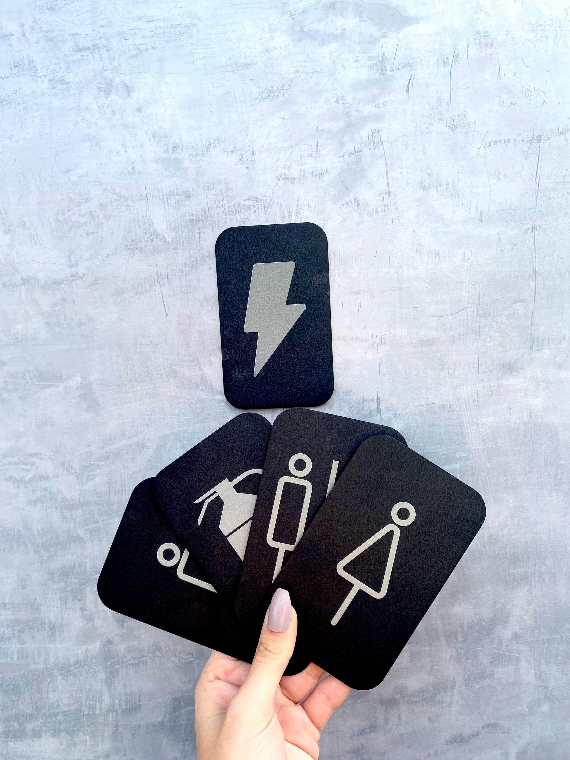 Warning Safety Signs | Compliant WC, Electrical Panel, Fire Extinguisher Icons - Otimsan Shop