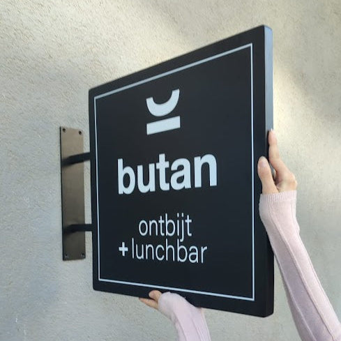 Double-Sided Durable Store Sign | Square, Printed Brand Logo - Otimsan Shop
