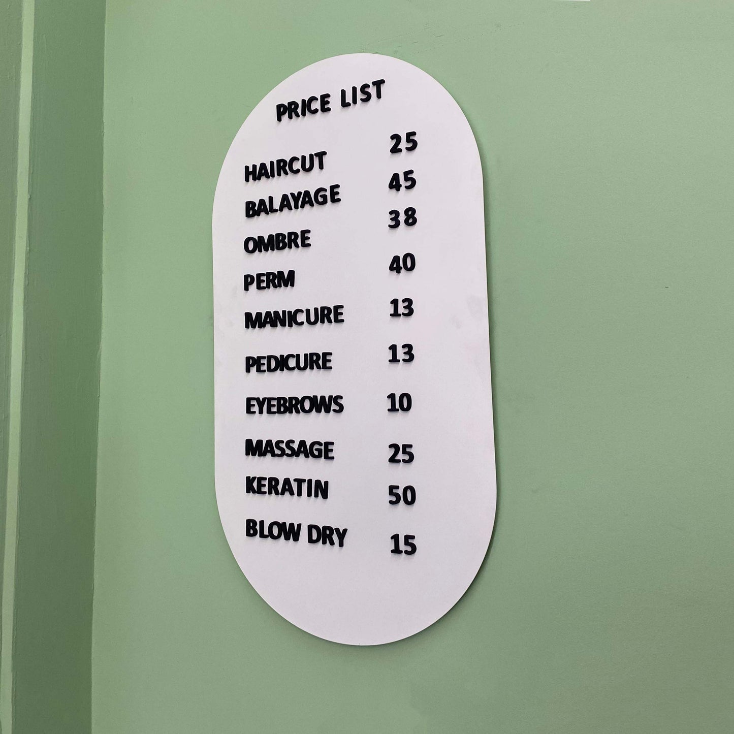 Arched Price Board - Otimsan Shop