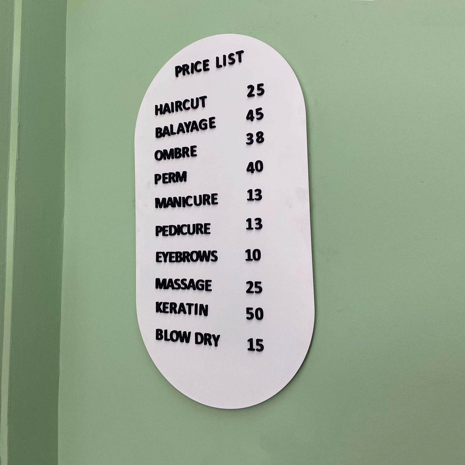 Arched Price Board - Otimsan Shop