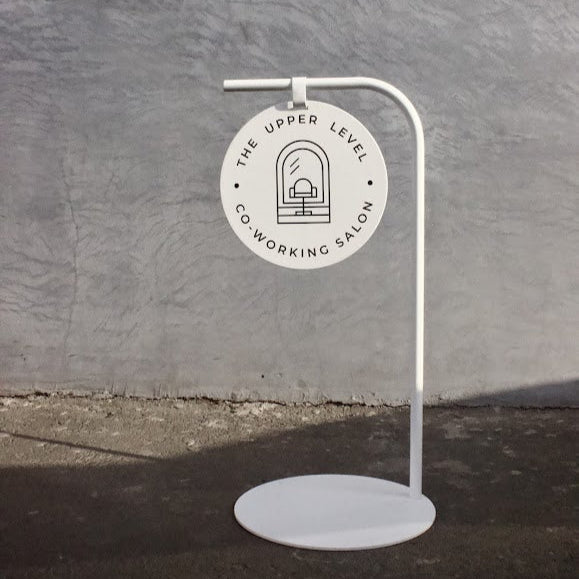 Portable Freestanding Hanging Sign – Double-Sided with Round Custom Logo Print - Otimsan Shop