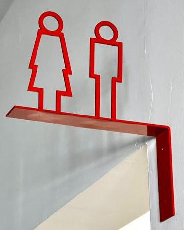 Metal Restroom Directional Sign | WC Sign for Café & Restaurant Use - Otimsan Shop