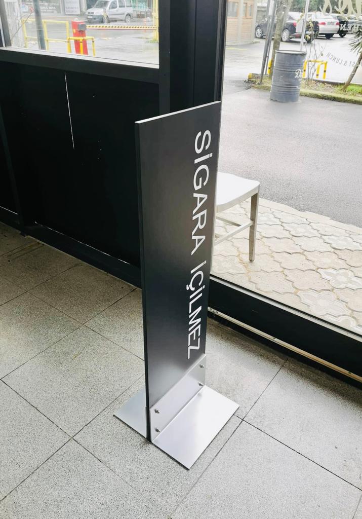 Double-Sided Floor Warning Sign | No Smoking Metal Sign - Otimsan Shop