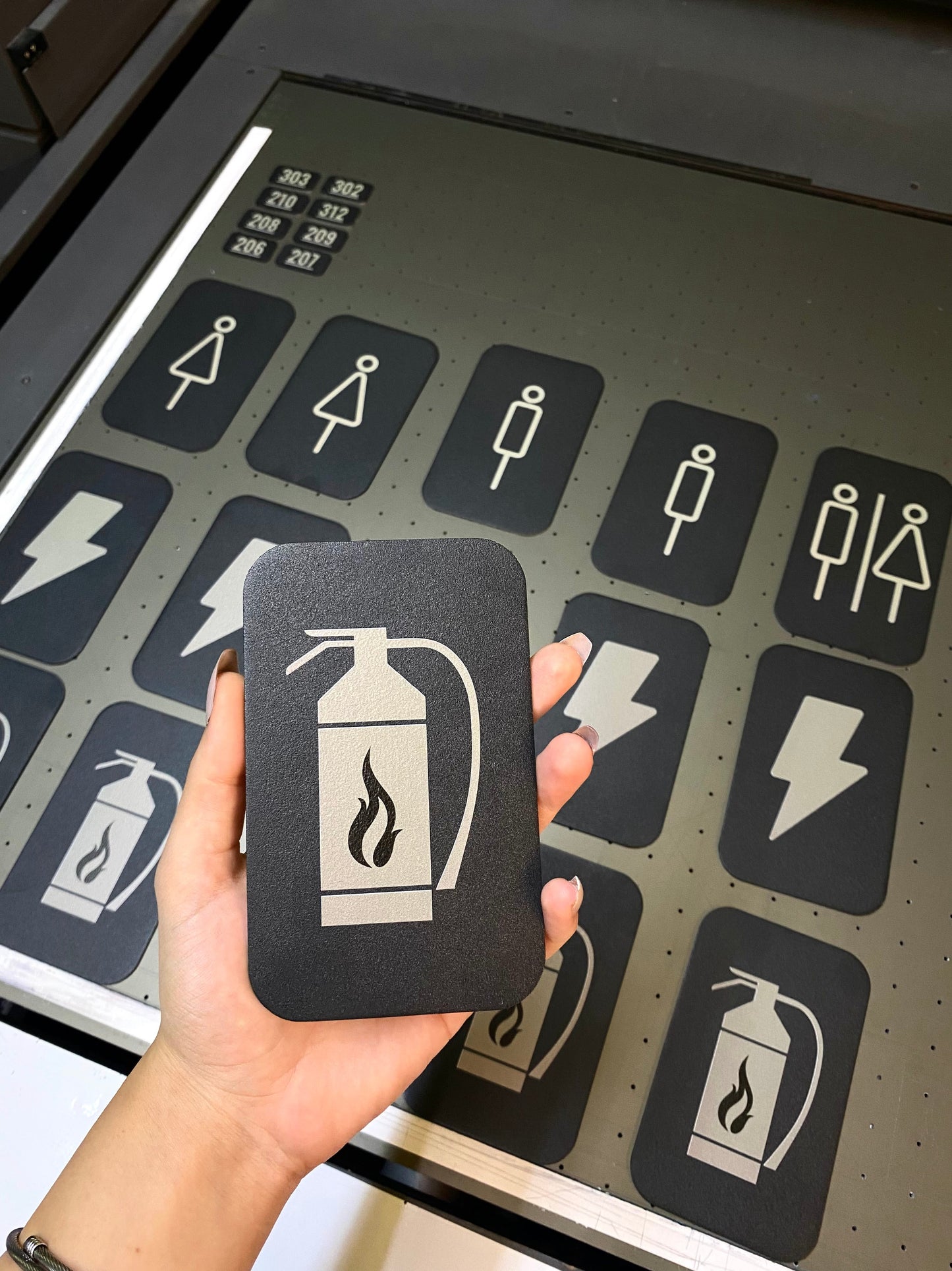 Warning Safety Signs | Compliant WC, Electrical Panel, Fire Extinguisher Icons - Otimsan Shop