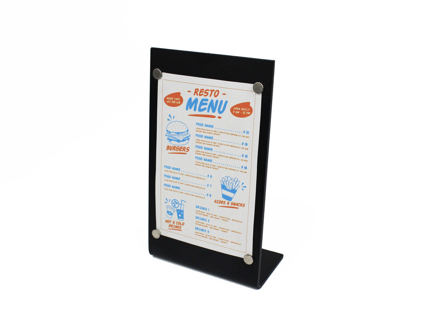 Magnetic Metal Tabletop Menu Stand 6-Piece Set – Logo Menu Holder for Cafés, Restaurants, and Businesses - Otimsan Shop