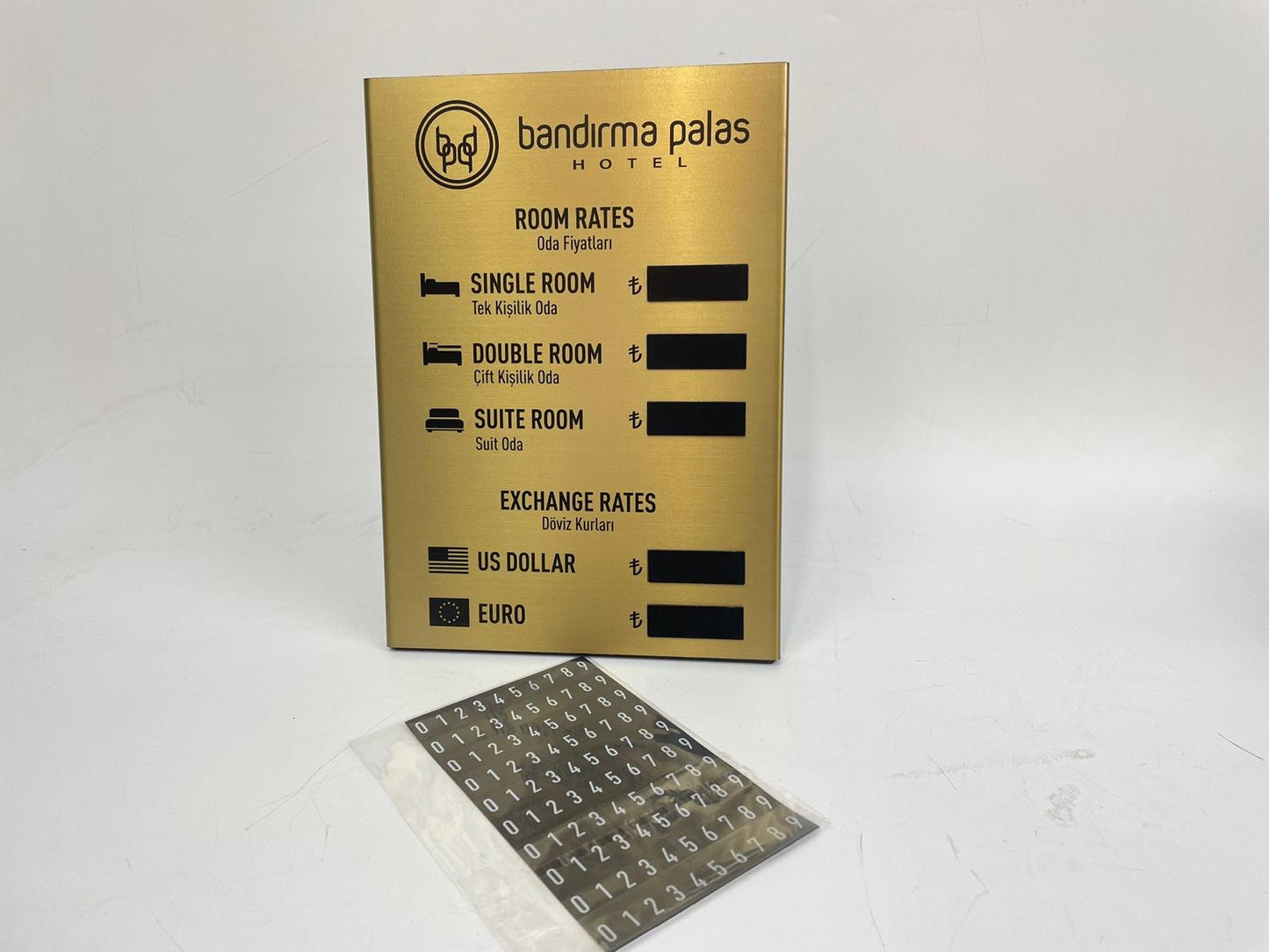 Tabletop Exchange Rate & Room Price Board - Otimsan Shop