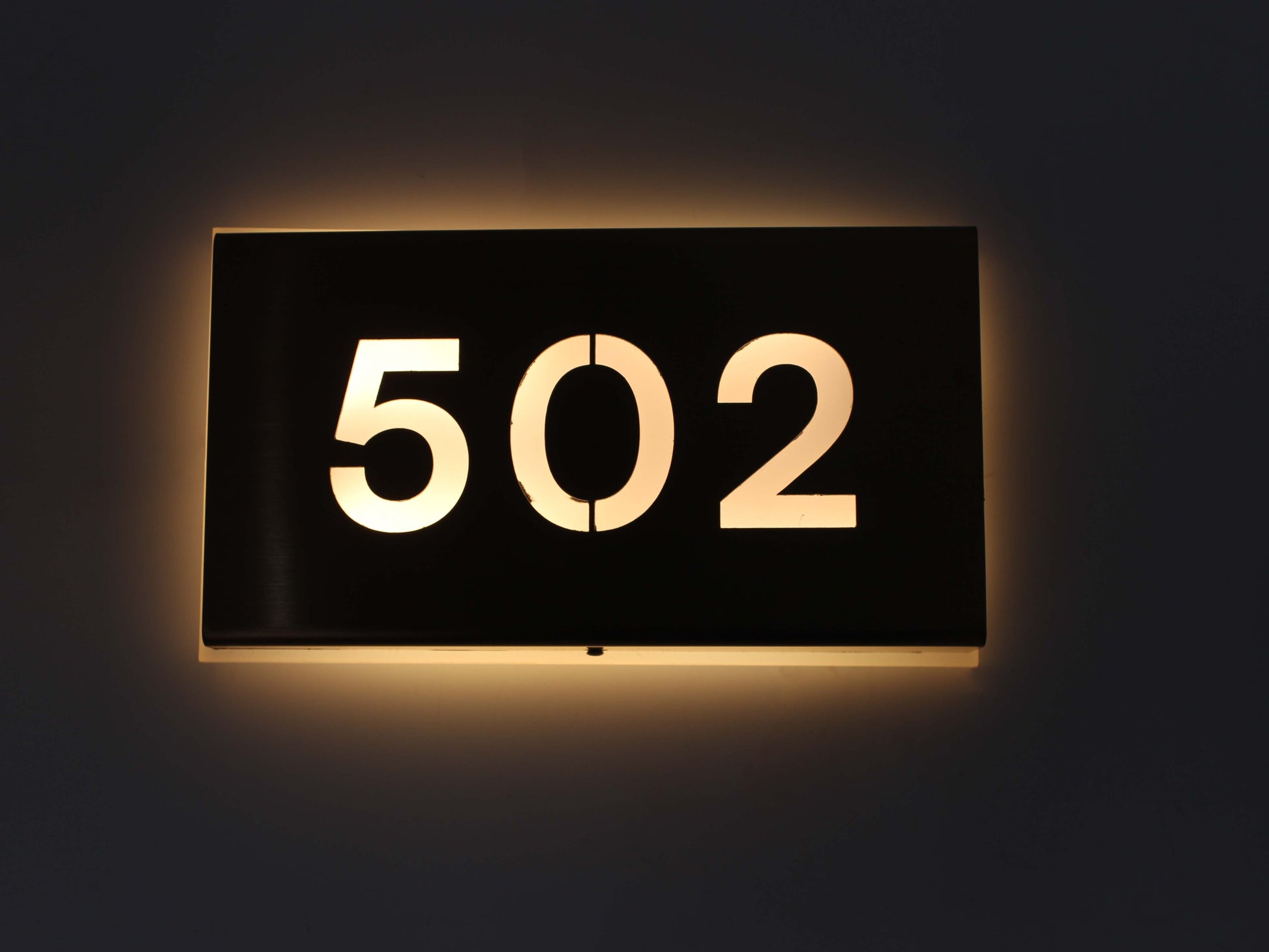 Luxury Illuminated Room Number | Bronze-Look LED Door Number Sign - Otimsan Shop