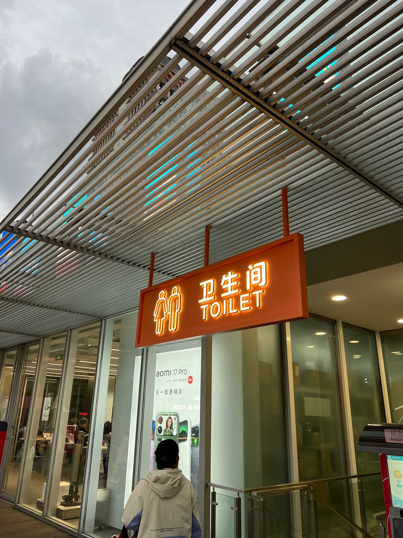 LED Illuminated Hanging WC Direction Sign | Ceiling Suspended Restroom Sign Panel - Otimsan Shop