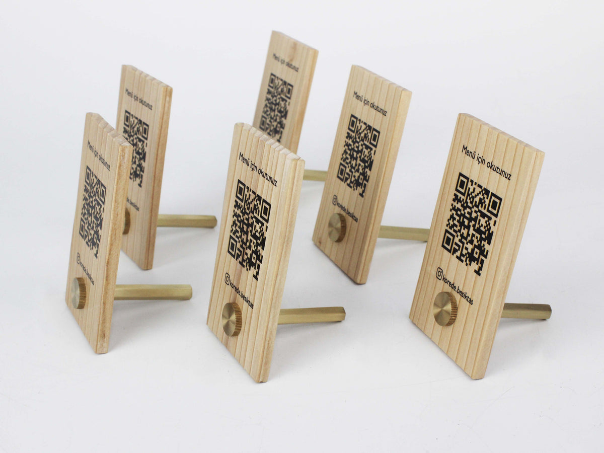 Wooden QR Code Menu | Tabletop Digital Price Stand for Restaurants, Cafés & Hotels - Otimsan Shop