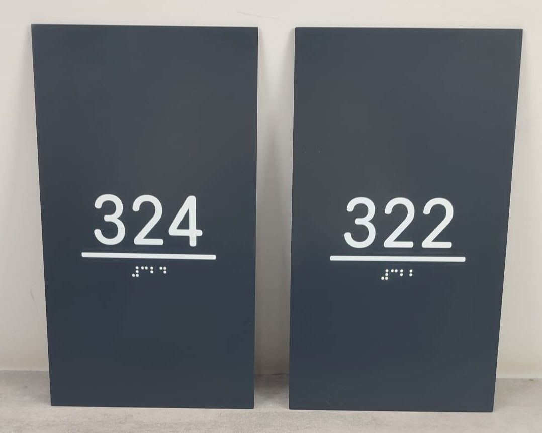 Embossed Braille Room Number | Accessible Door Sign for Hotels, Hospitals, and Offices - Otimsan Shop