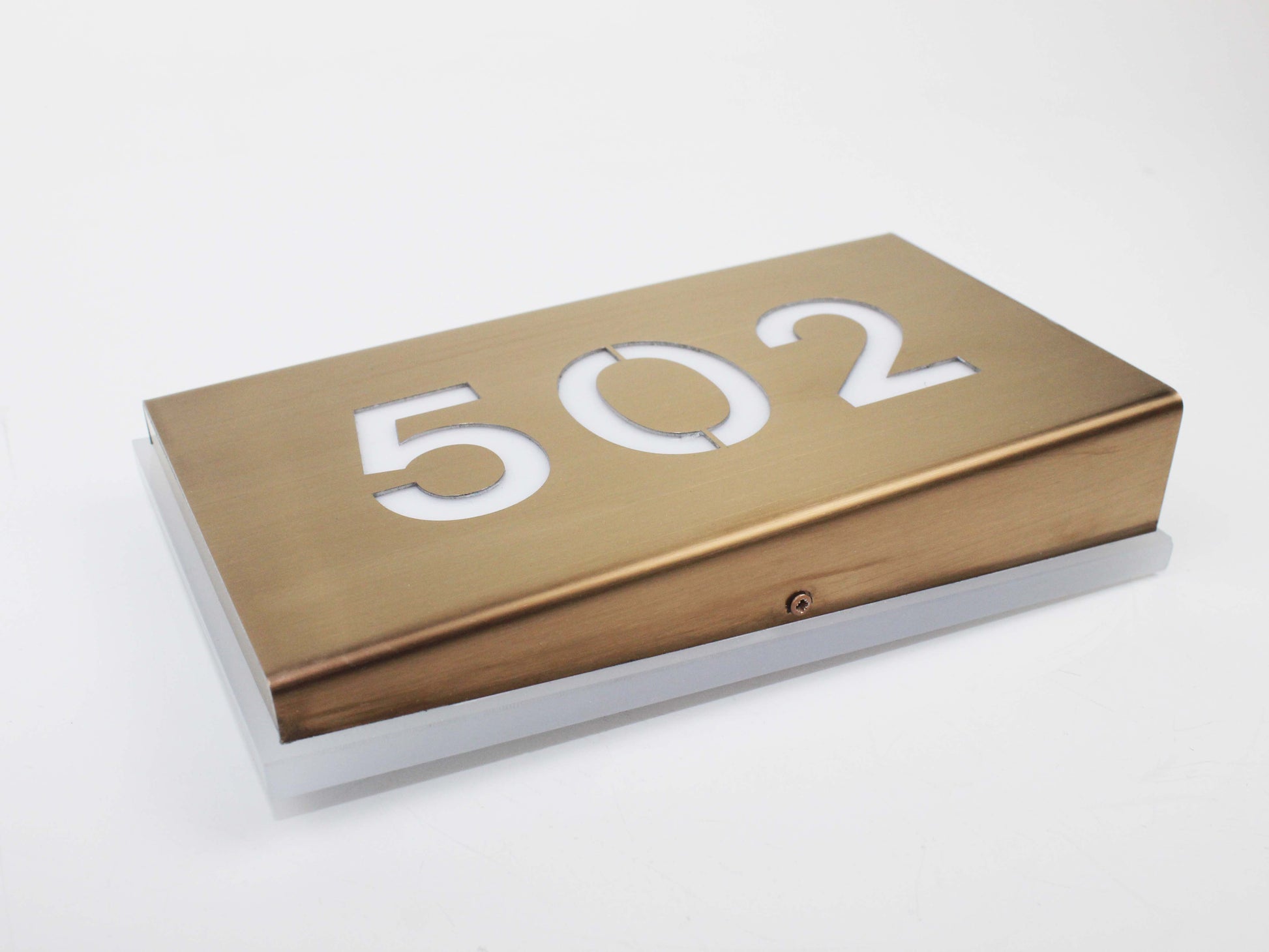 Luxury Illuminated Room Number | Bronze-Look LED Door Number Sign - Otimsan Shop