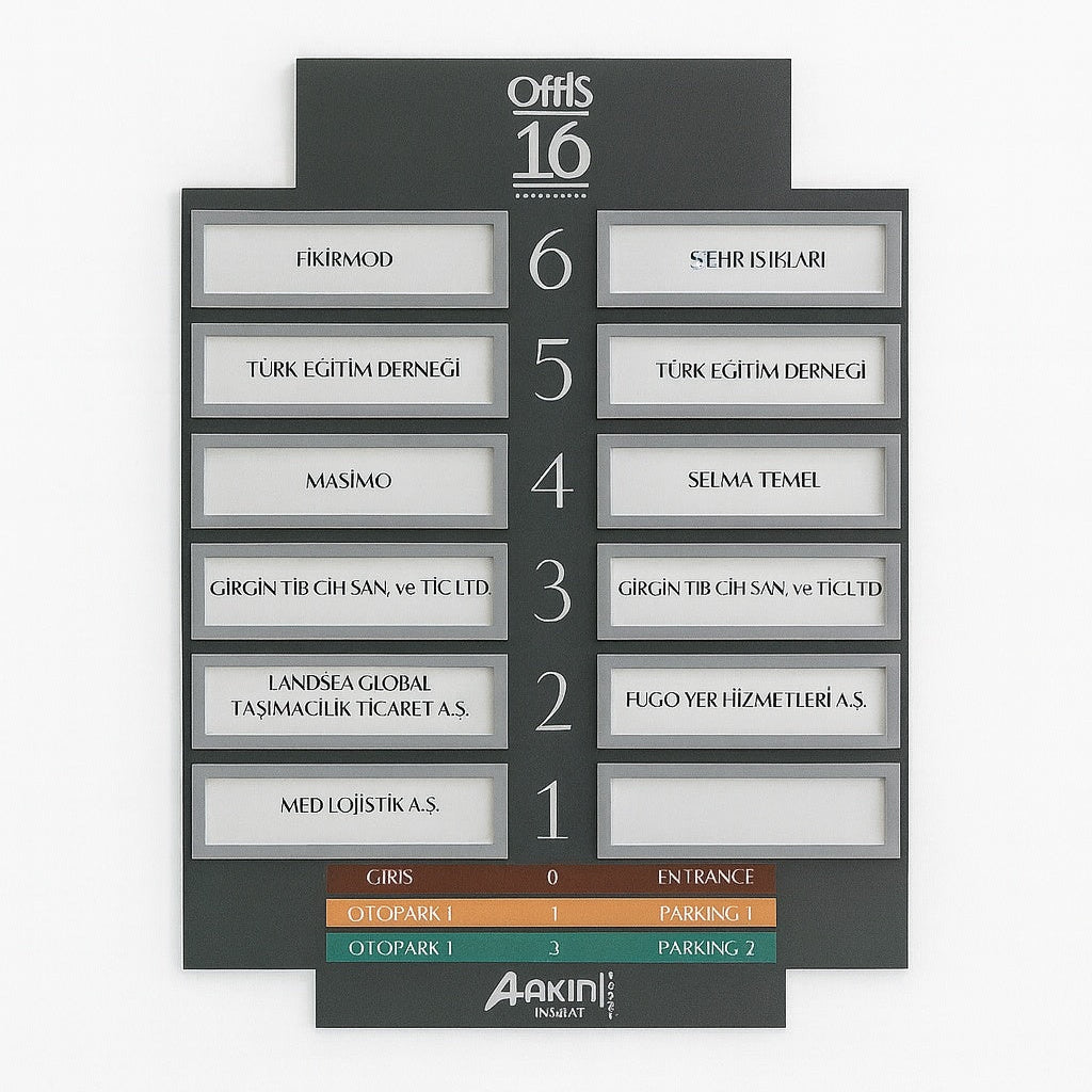 Modular Elevator Floor Information Panel – Removable Nameplate System - Otimsan Shop