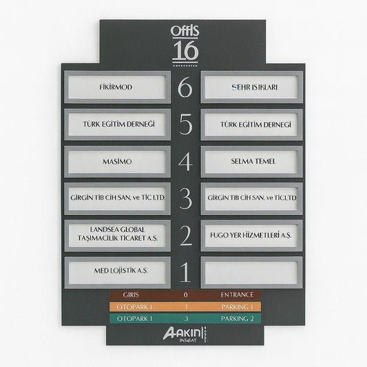 Modular Elevator Floor Information Panel – Removable Nameplate System - Otimsan Shop
