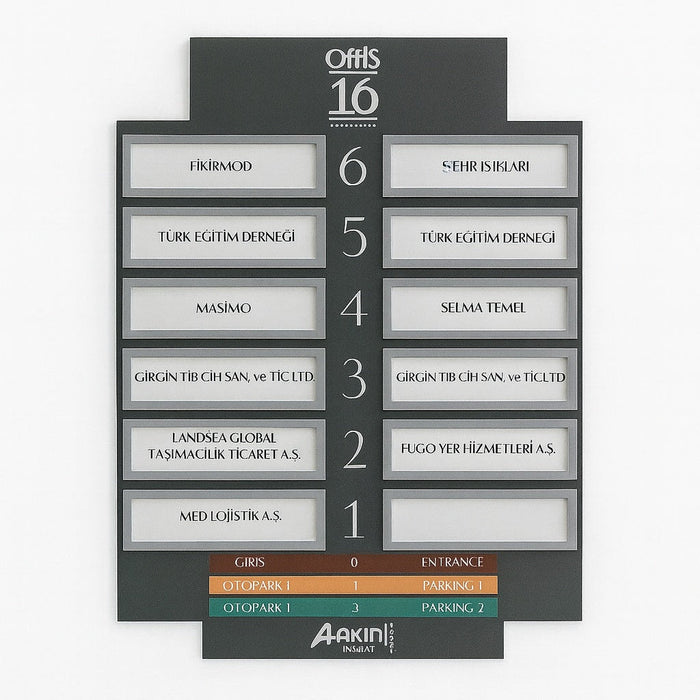 Modular Elevator Floor Information Panel – Removable Nameplate System - Otimsan Shop