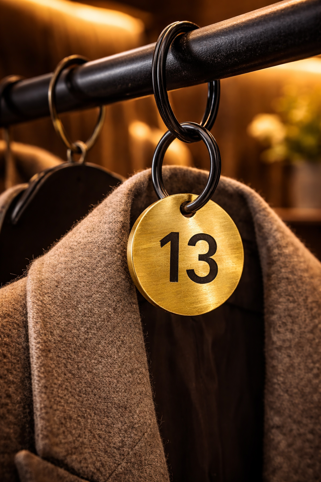 Brass Cloakroom Keychain – Numbered Gold Hanging Key Tag | For Restaurants & Hotels - Otimsan Shop