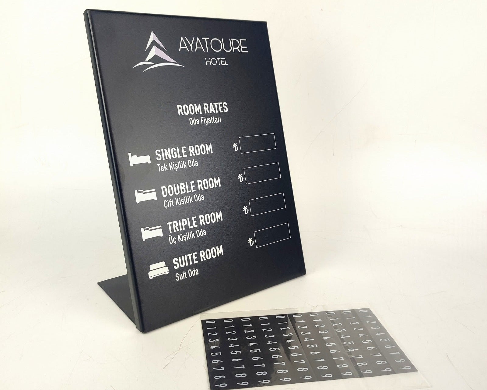 Tabletop Exchange Rate & Room Price Board - Otimsan Shop