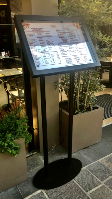 Illuminated Freestanding A3 Menu Board | Metal Body Suitable for Restaurant Outdoor Use - Otimsan Shop