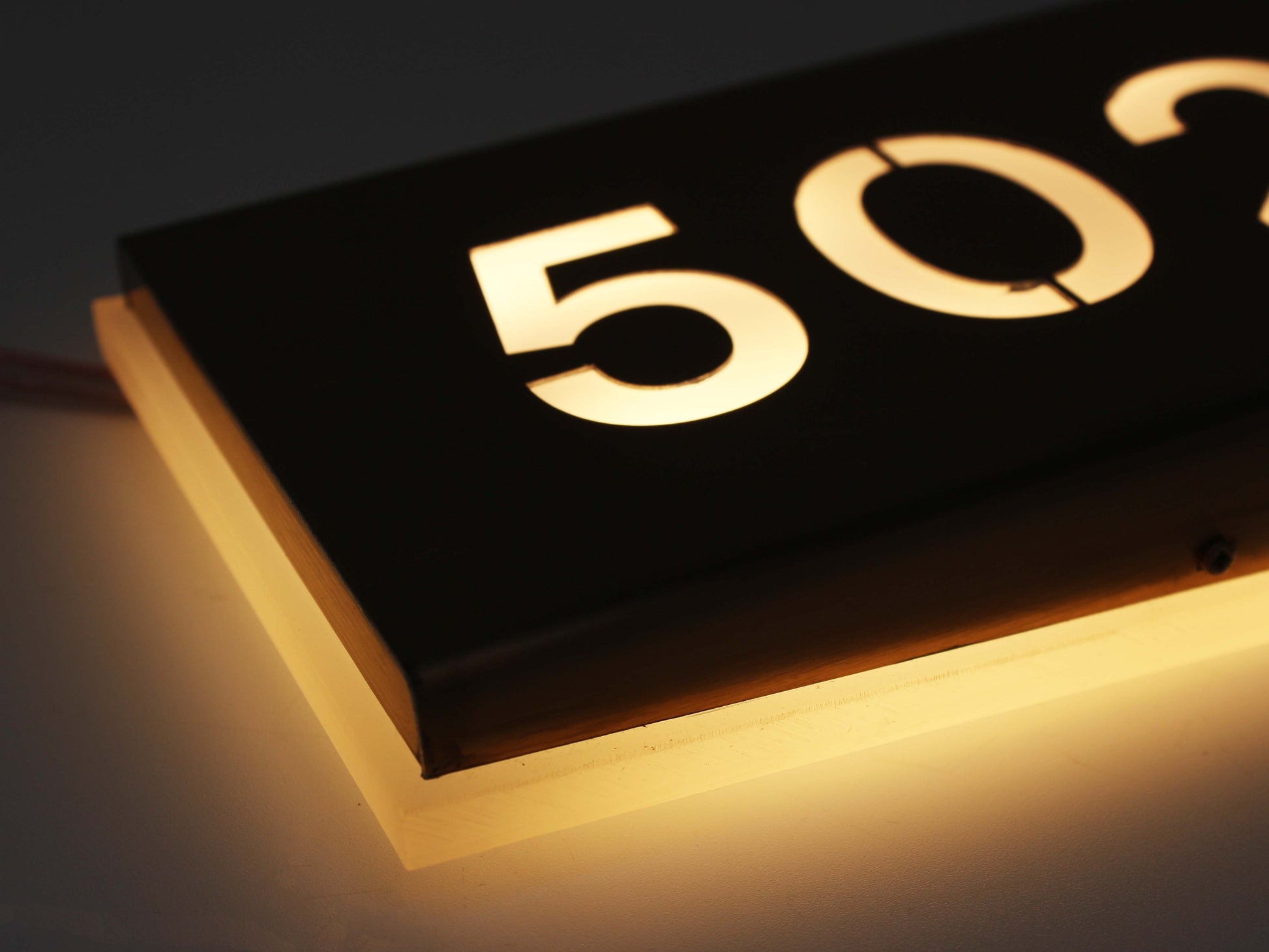 Luxury Illuminated Room Number | Bronze-Look LED Door Number Sign - Otimsan Shop