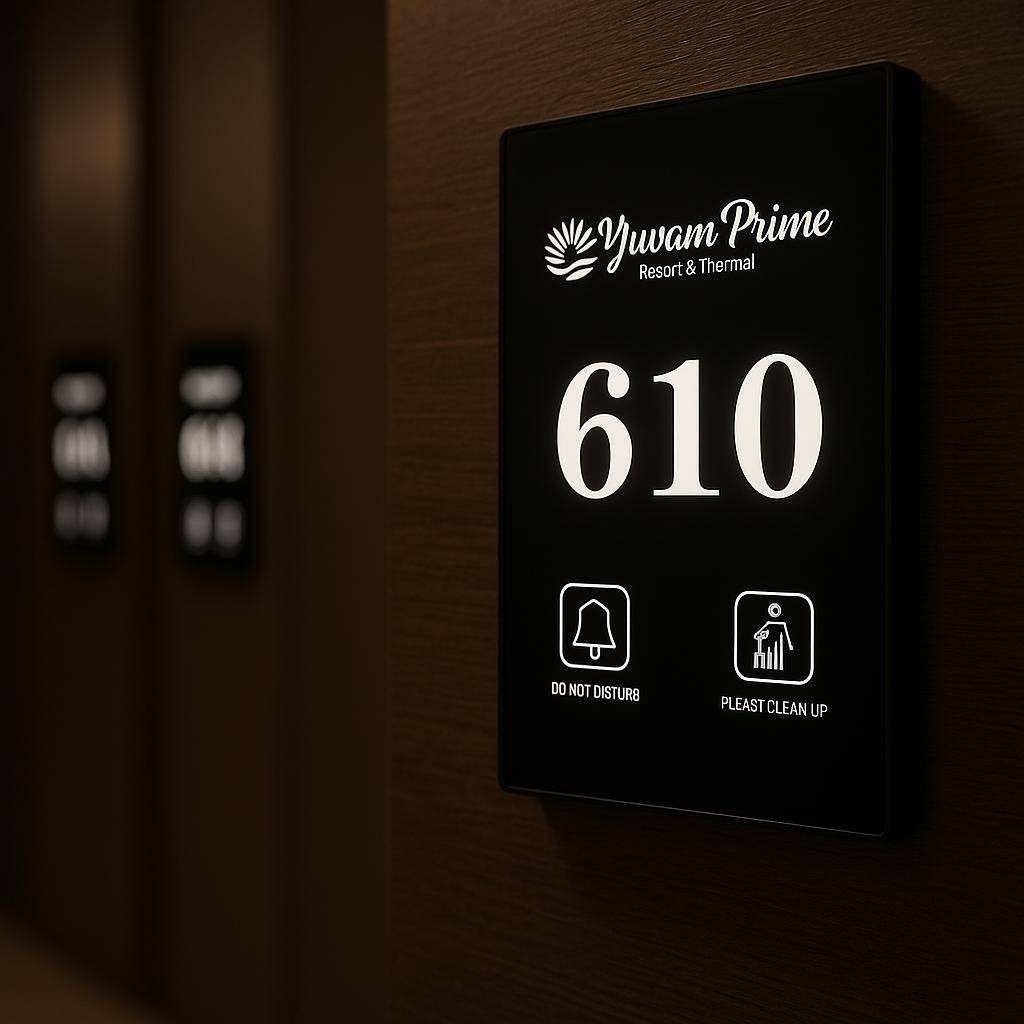 Smart Room Number Panel – LED Illuminated, Do Not Disturb (DND) & Cleaning Indicator - Otimsan Shop