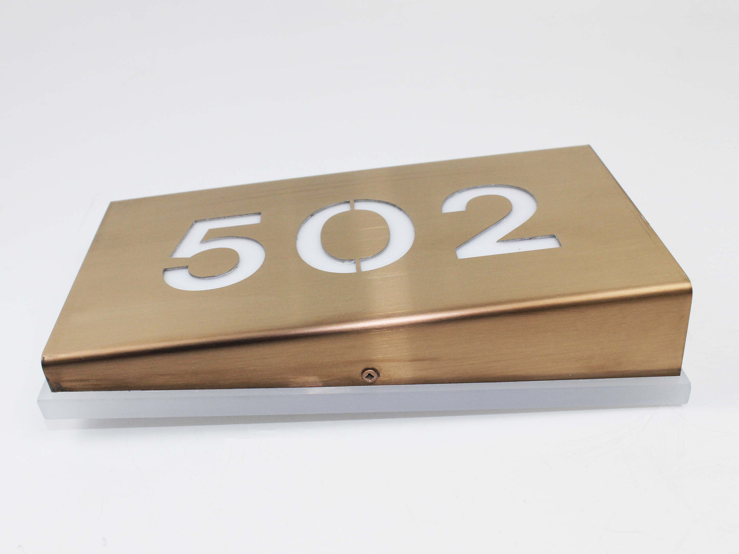 Luxury Illuminated Room Number | Bronze-Look LED Door Number Sign - Otimsan Shop