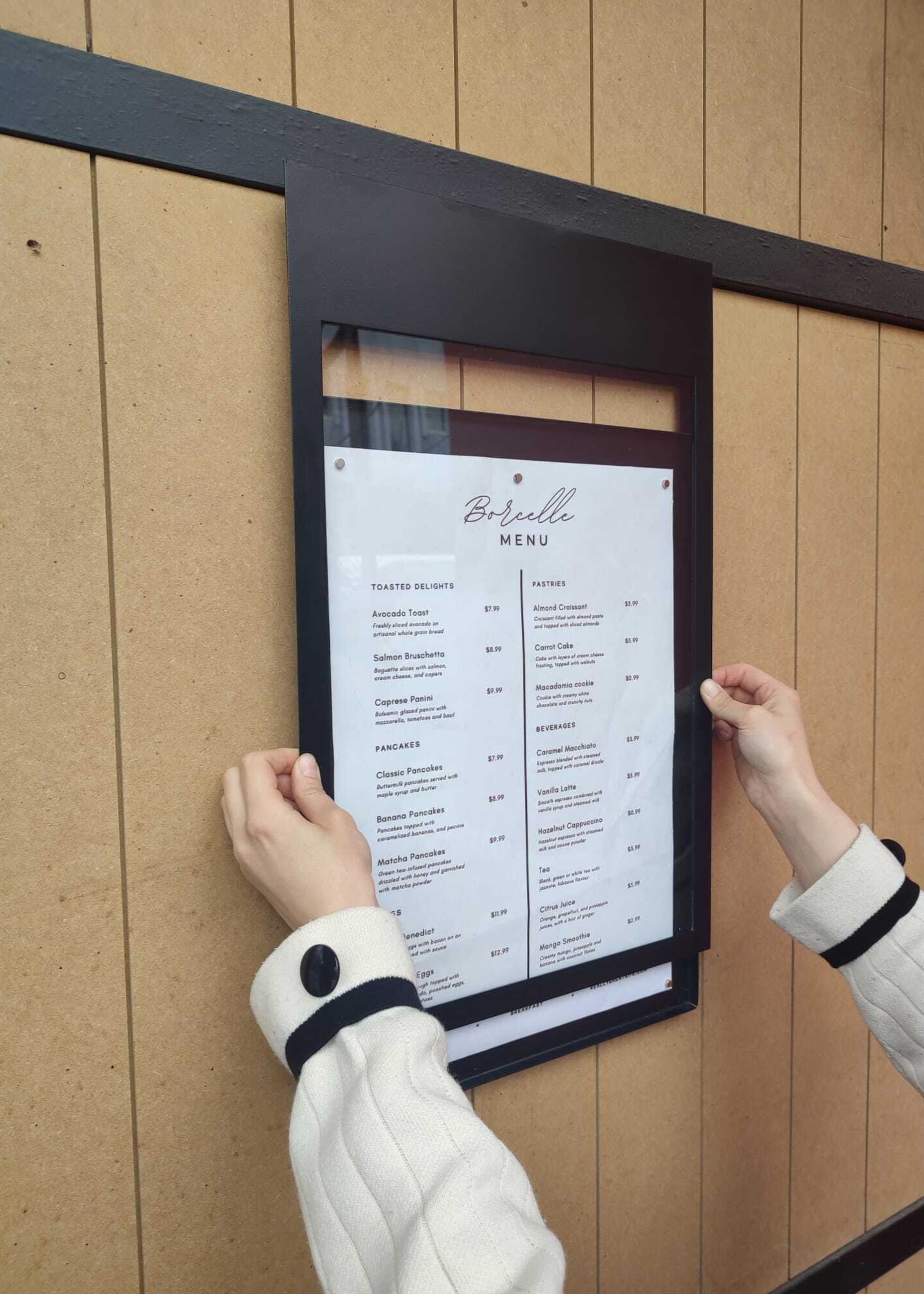 Wall-Mounted Menu Display Case – A3 Protective Front Cover Notice Board - Otimsan Shop