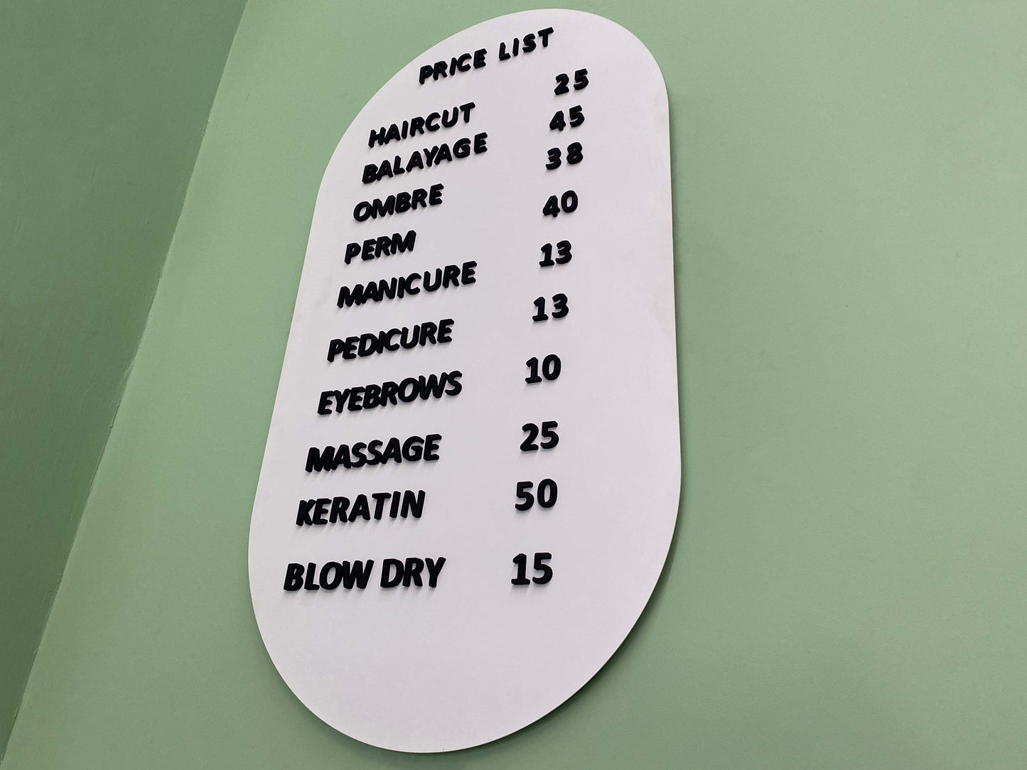 Arched Price Board - Otimsan Shop