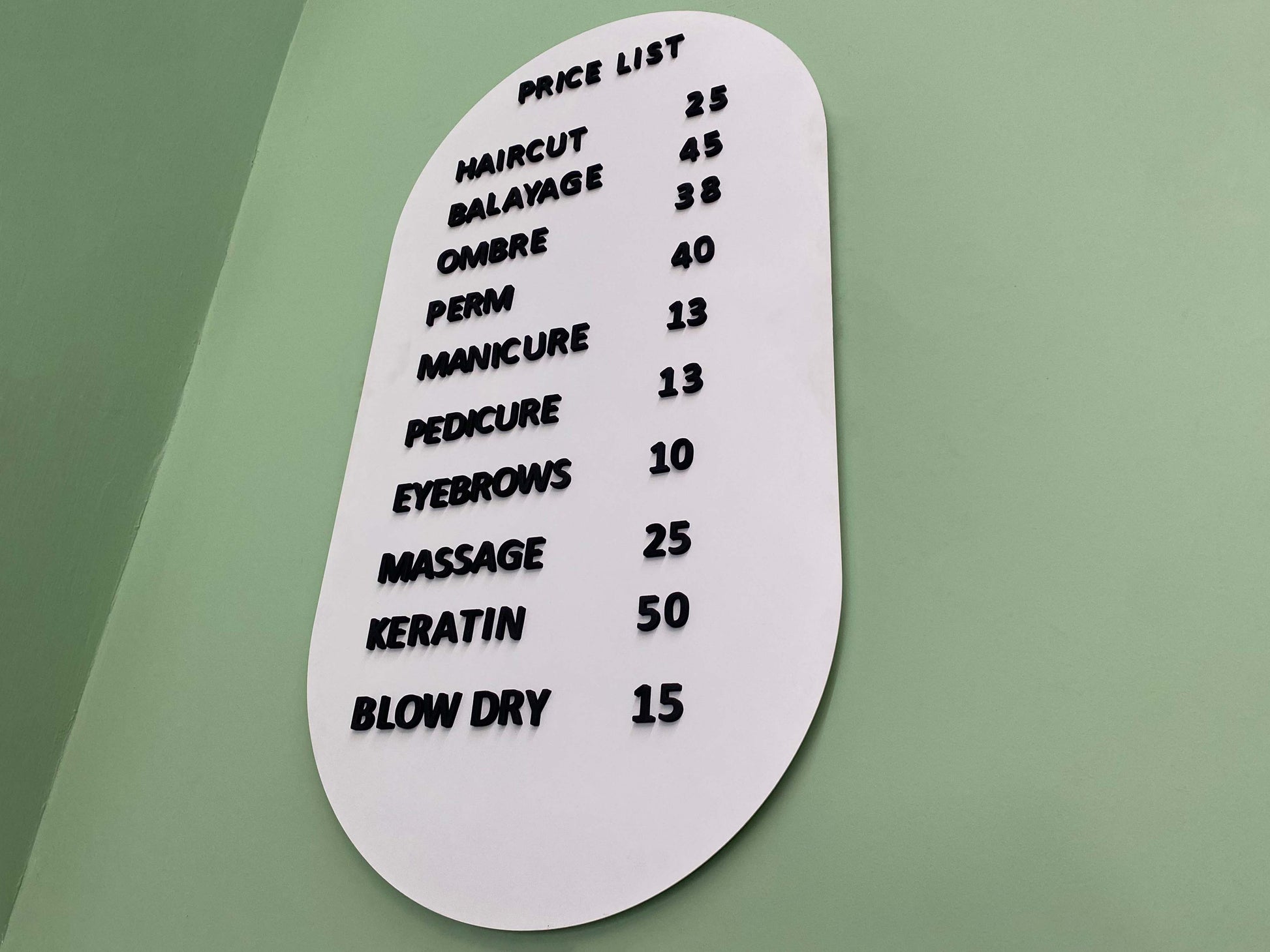 Arched Price Board - Otimsan Shop