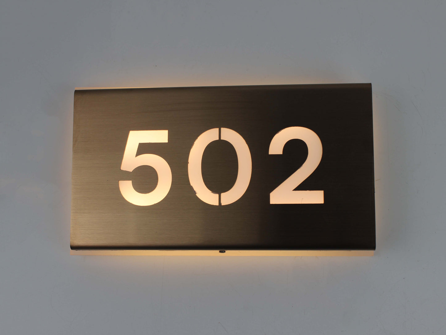 Luxury Illuminated Room Number | Bronze-Look LED Door Number Sign - Otimsan Shop