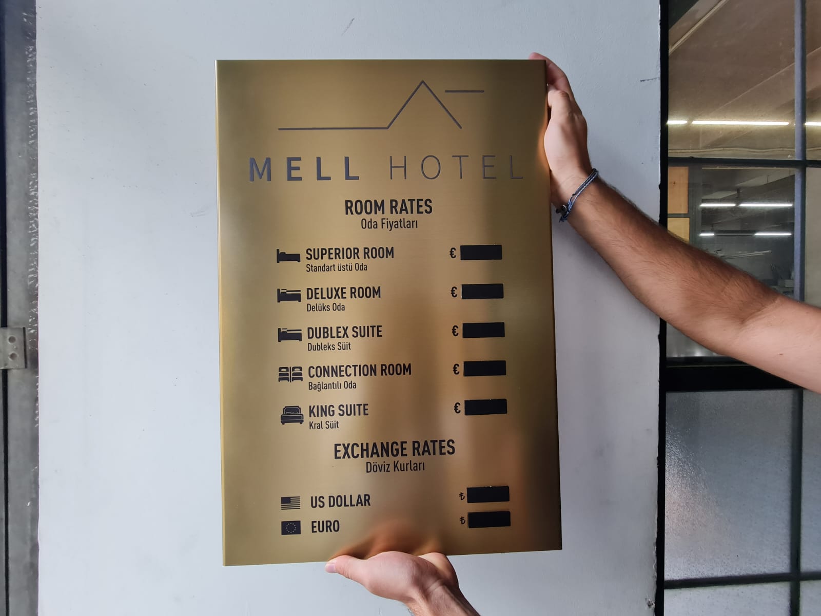Wall-Mounted Exchange Rate & Room Price Board - Otimsan Shop