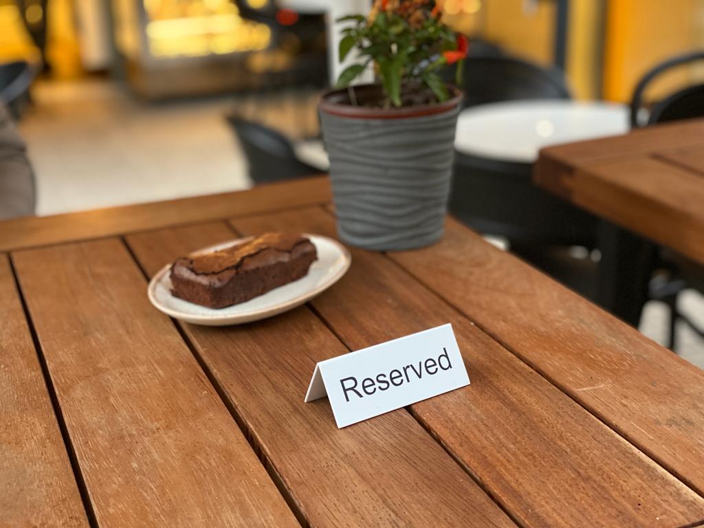 Metal Tabletop Reserved Sign – Reserved Table Card for Restaurants & Cafés - Otimsan Shop