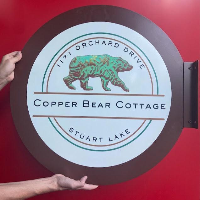 Double-Sided Budget Store Sign | Round Custom Logo Print - Otimsan Shop