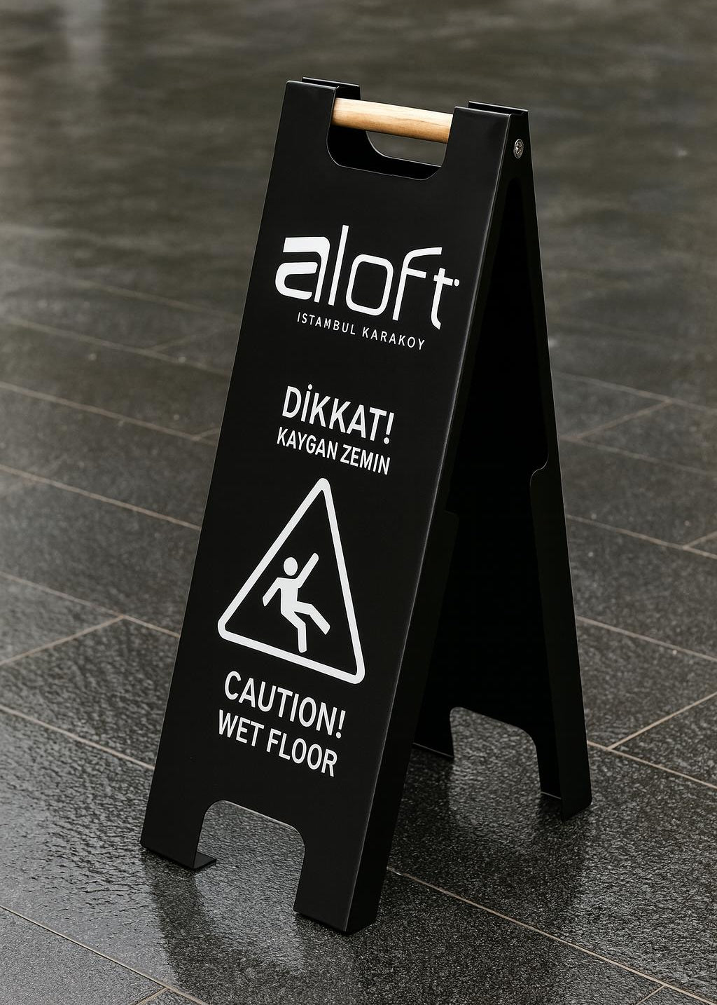 Wet Floor Sign Stand | Metal Foldable Double-Sided Portable Sign - Otimsan Shop