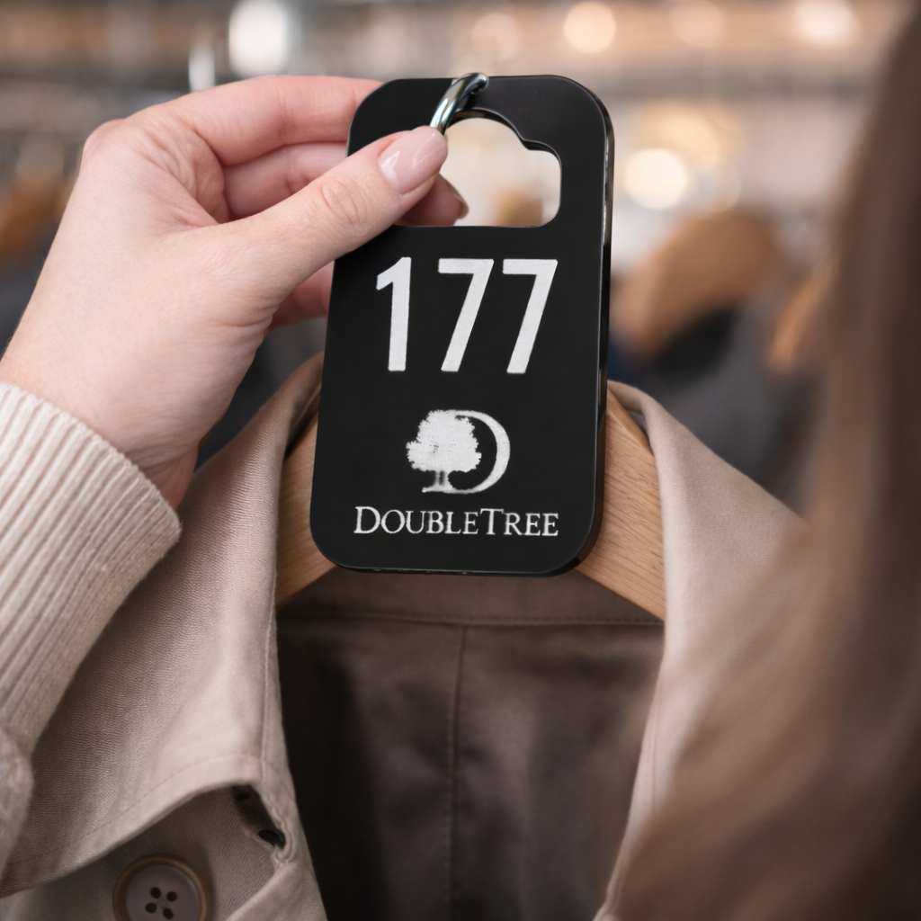 Plexiglass Cloakroom Number Tag | Custom Logo Coat Check Tag for Hotels & Restaurants - Otimsan Shop