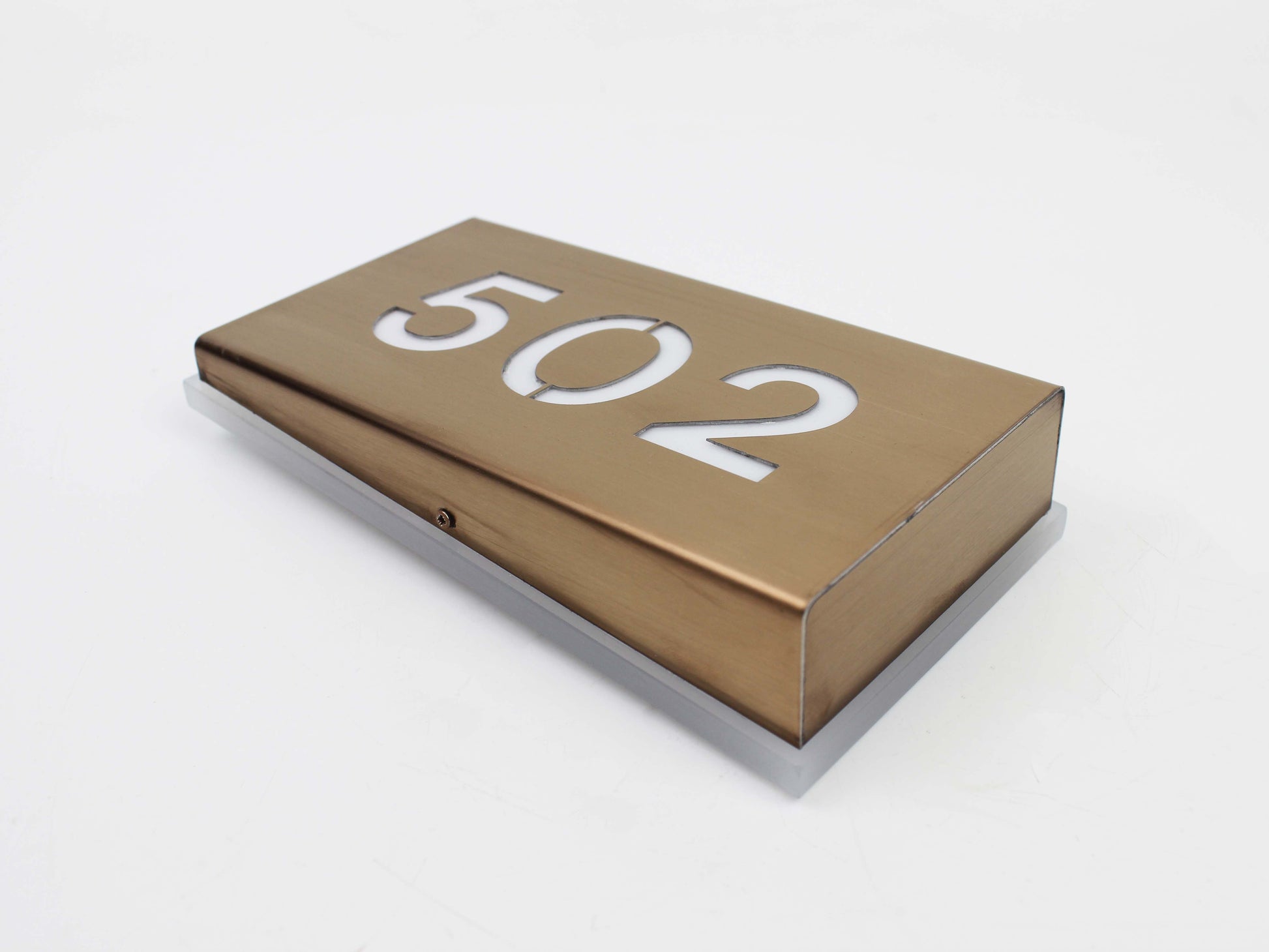 Luxury Illuminated Room Number | Bronze-Look LED Door Number Sign - Otimsan Shop