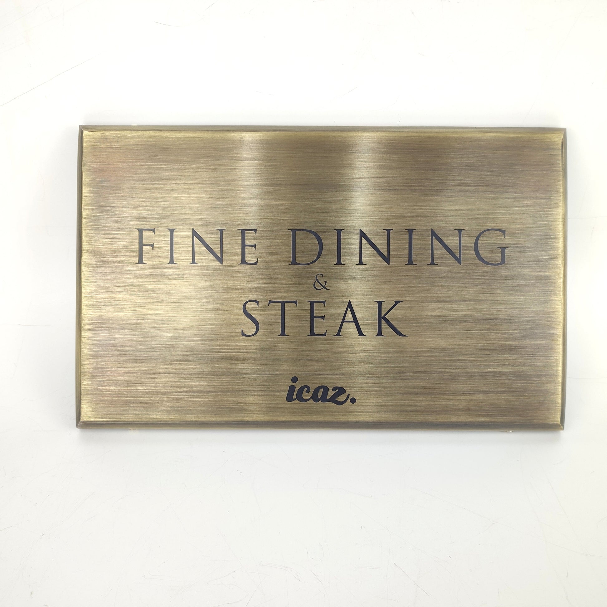 Antique Brass Entrance Sign – Luxury Distressed Surface Door Nameplate for Fine Dining & Hotel Use - Otimsan Shop